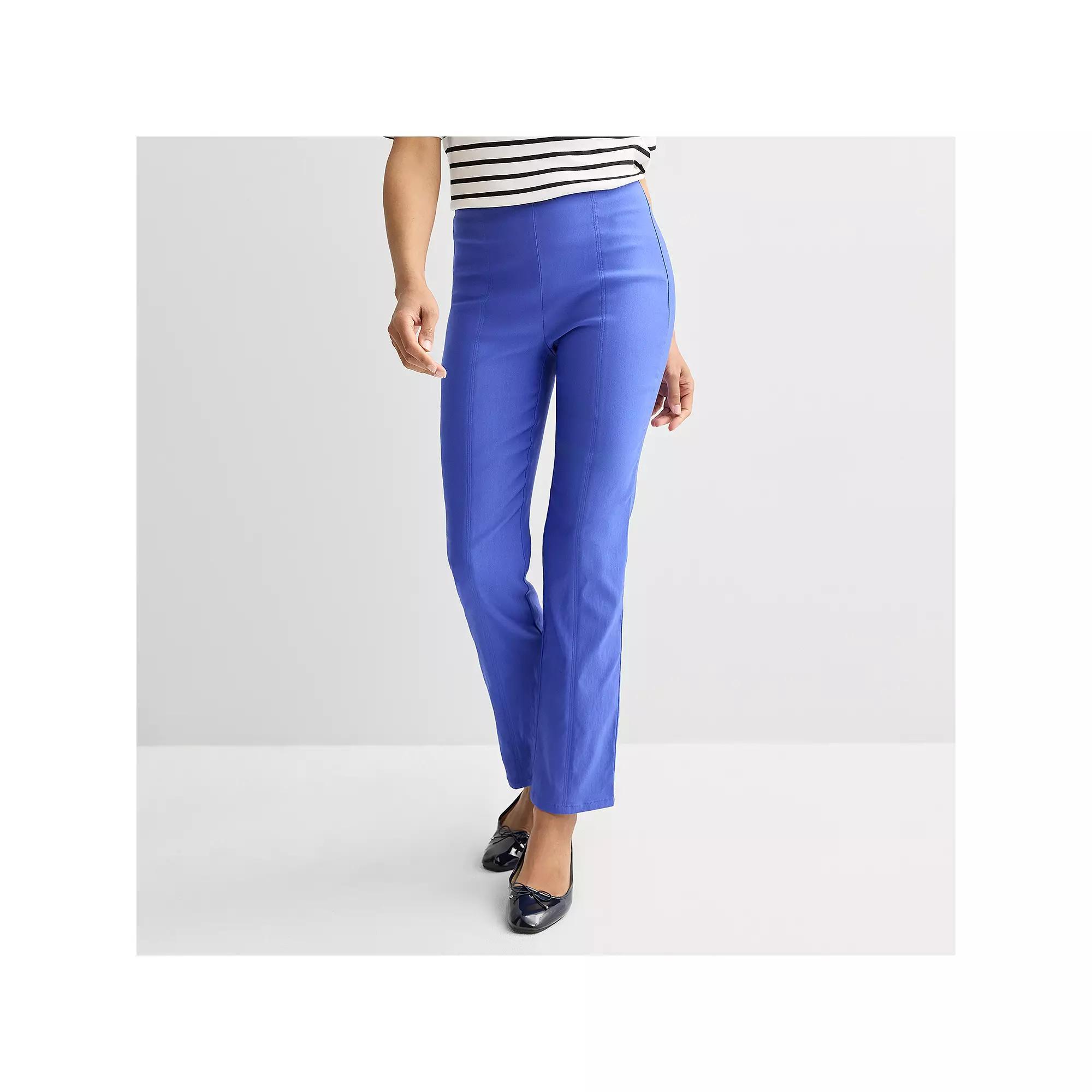 Women's Croft & Barrow® Seamed Straight Leg Pull-On Pants, Size: 4, Xander Purple Product Image