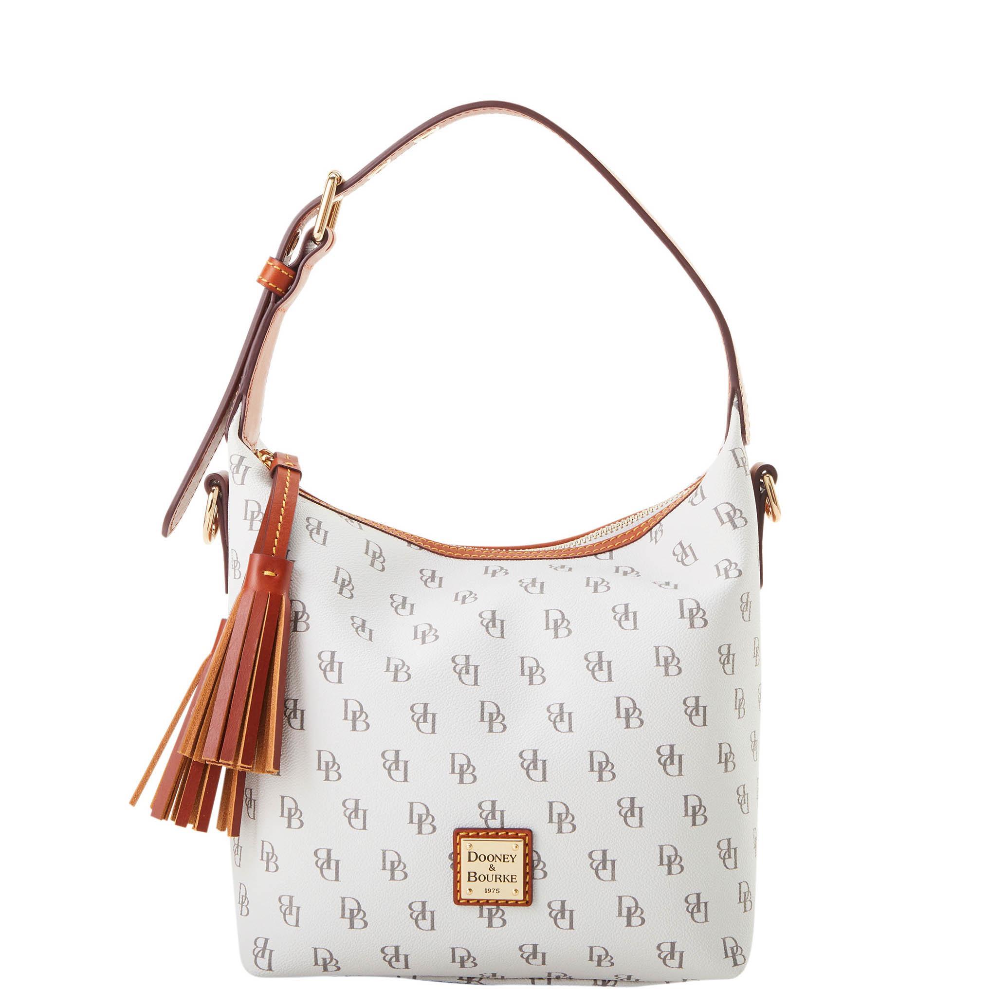 Dooney & Bourke Womens Gretta Paige Crossbody Coated Cotton Shoulder Bag in Bone Product Image