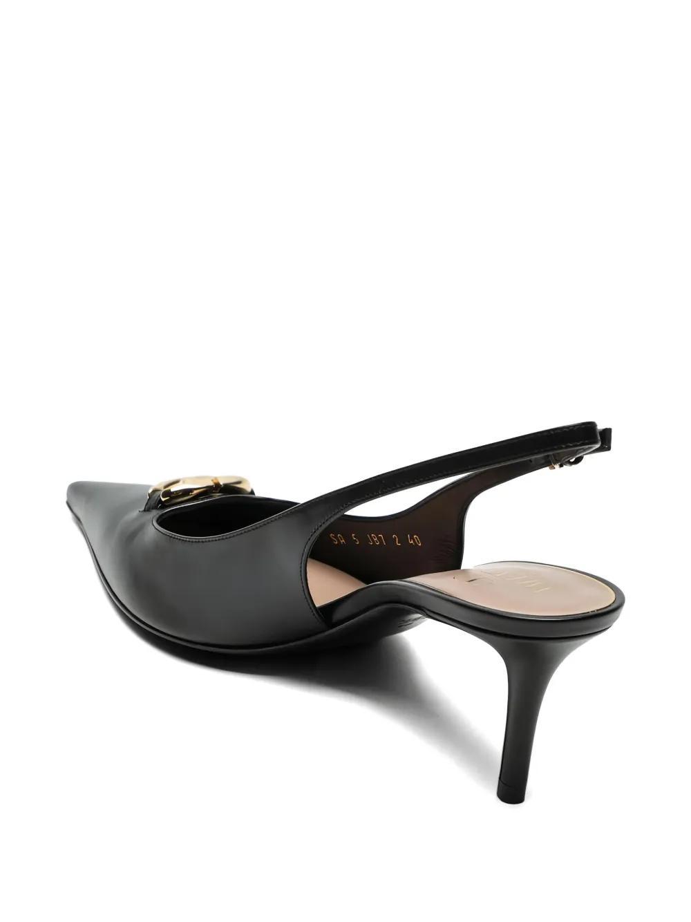 VLogo Signature leather slingback pumps Product Image