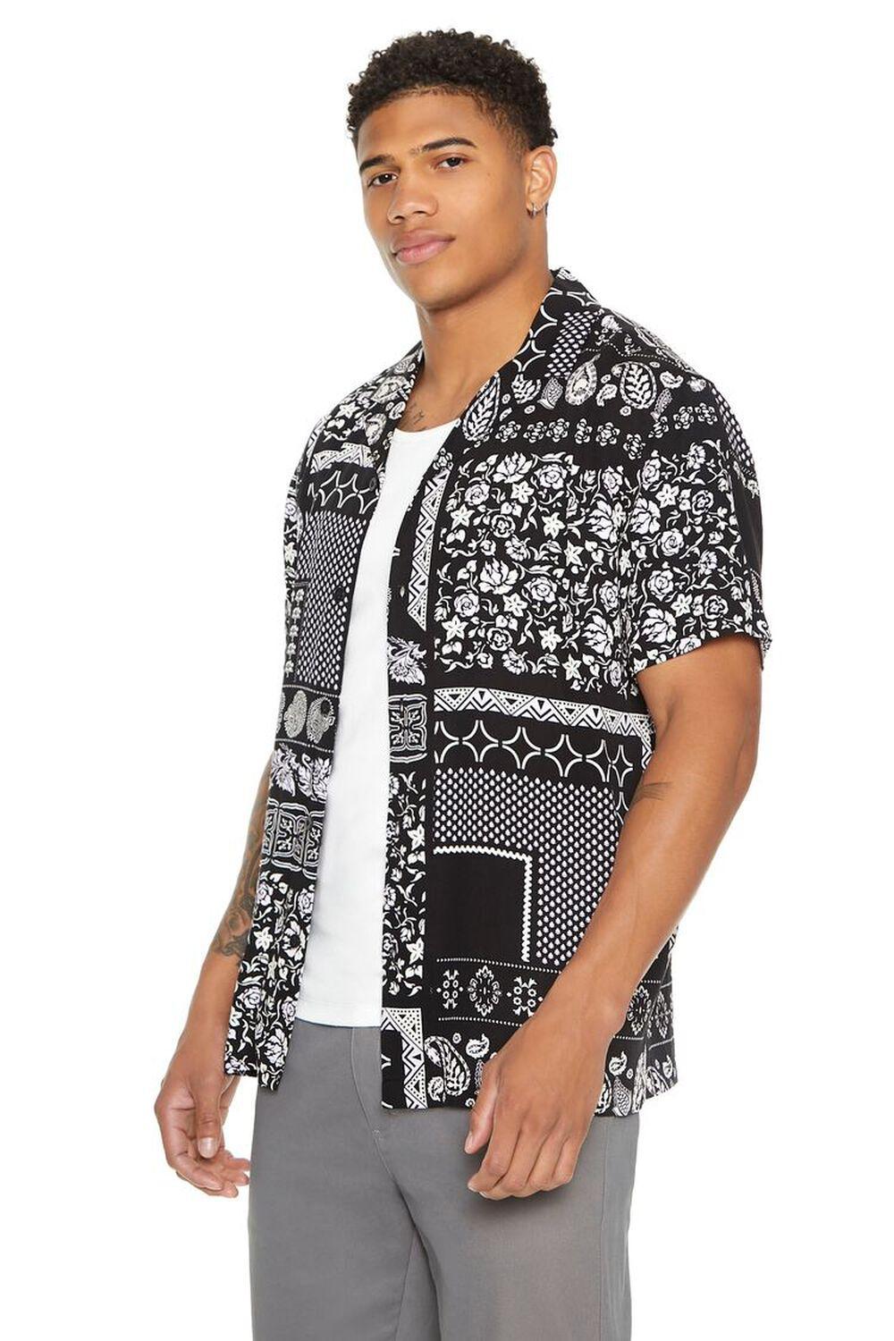 Paisley Print Cuban-Collar Shirt | Forever 21 Product Image