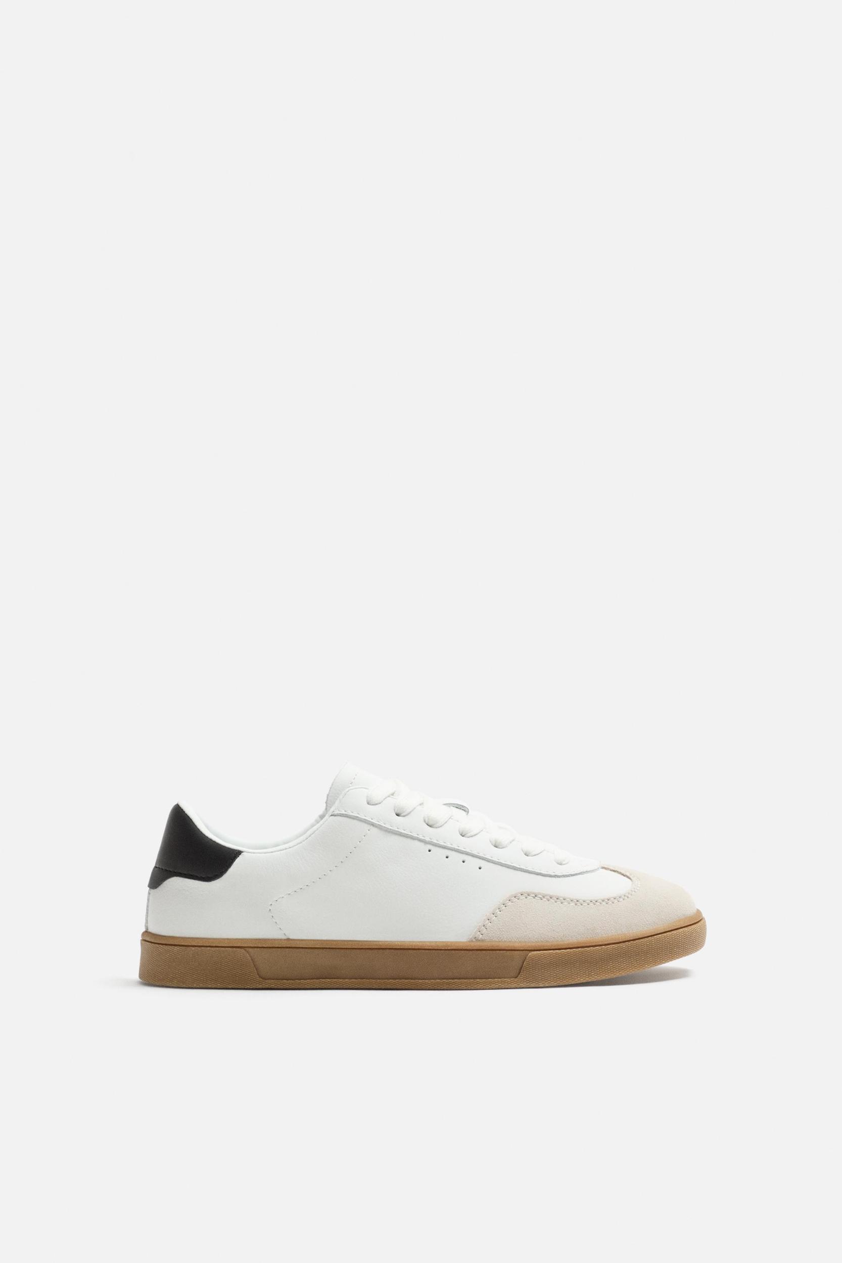 LEATHER RETRO STYLE SNEAKERS Product Image