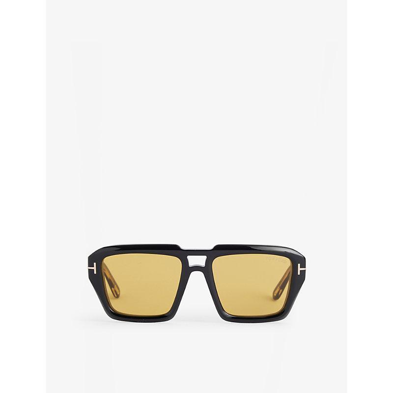 TOM FORD Black Redford Sunglasses In Shiny Black Product Image