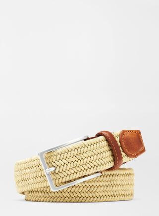 Peter Millar Mens Waxed Braided Belt | Color: Khaki | Size: 40 Product Image