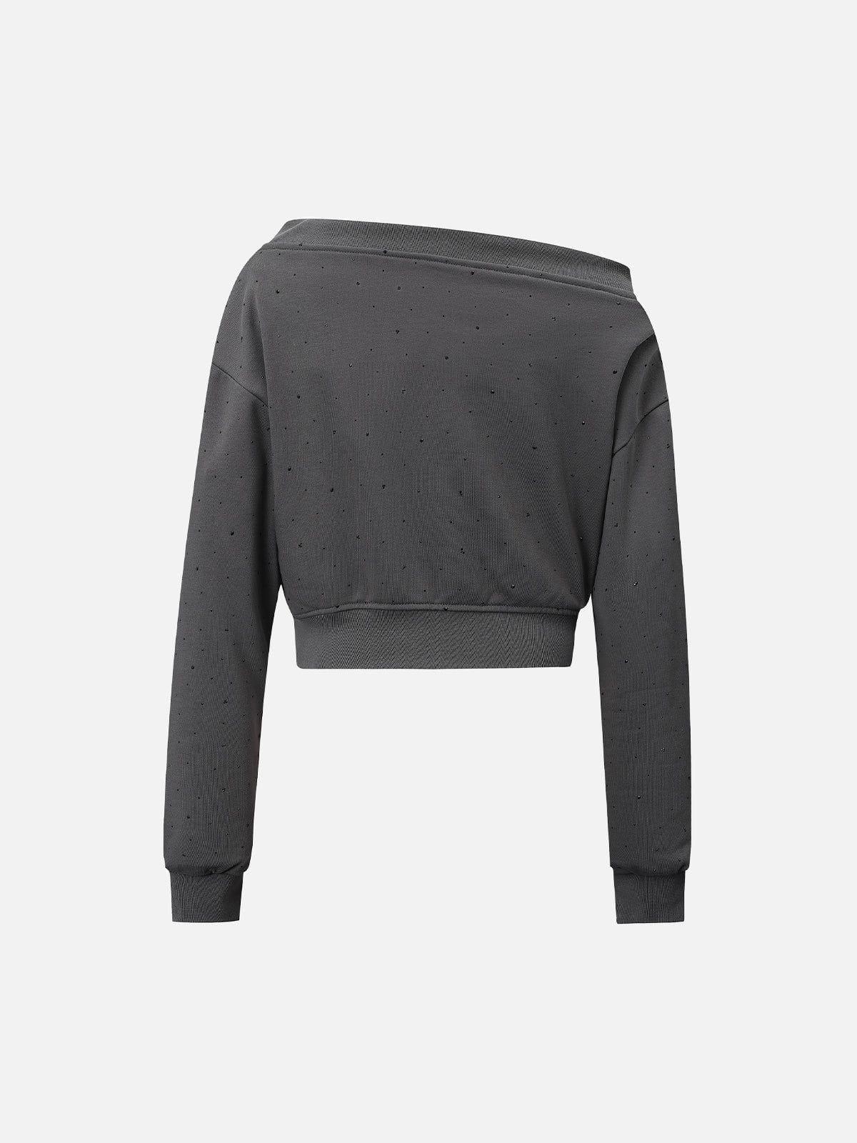 Aelfric Eden Hotfix Rhinestone Off-The-Shoulder Sweatshirt Female Product Image