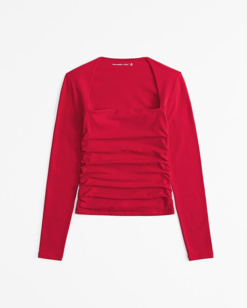 The A&F Ava Long-Sleeve Mesh Top Product Image