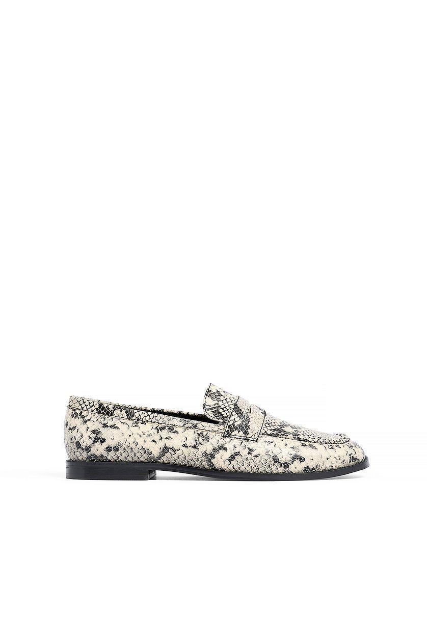 Squared Toe Leather Loafers Product Image