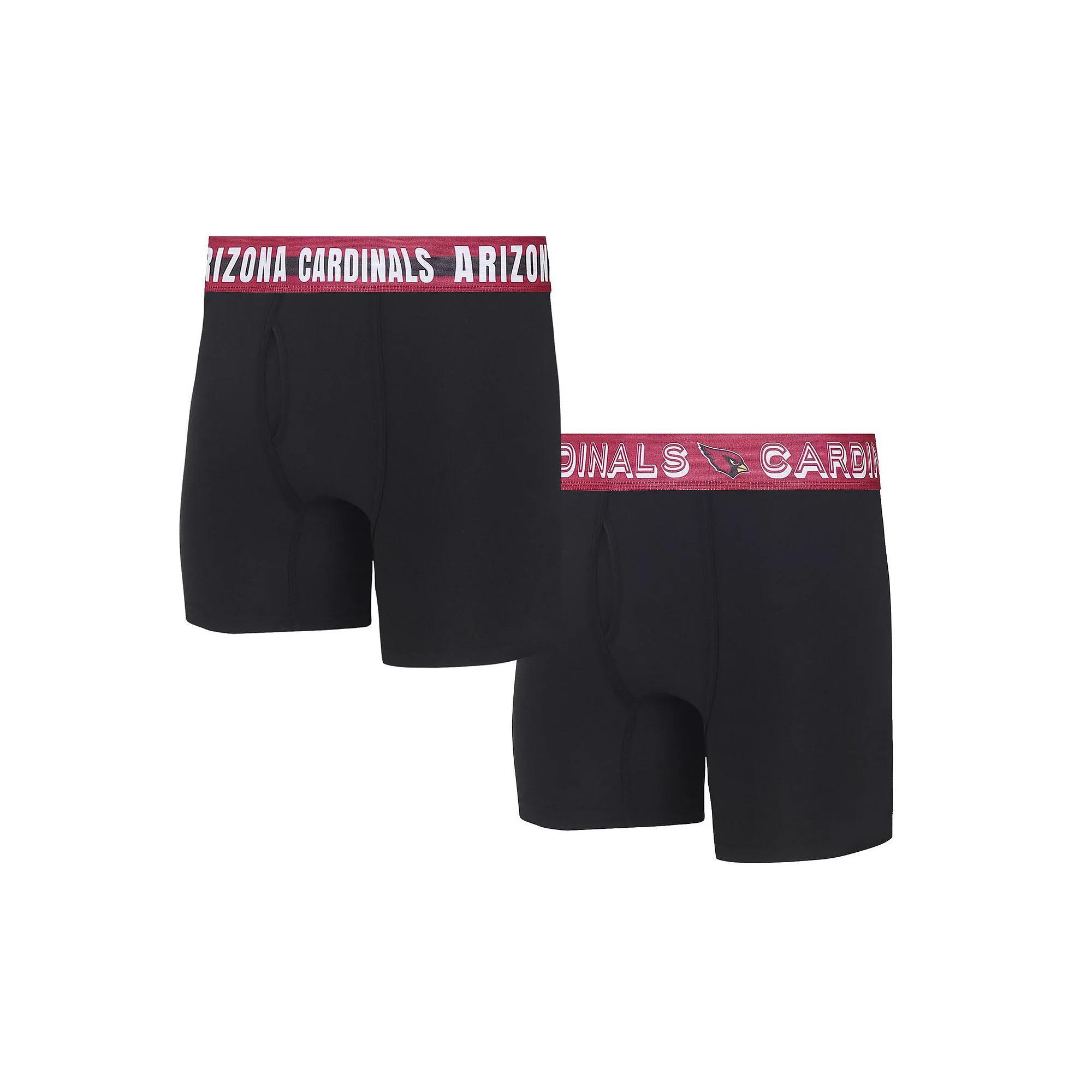 Men's Concepts Sport Arizona Cardinals Gauge Knit Boxer Brief Two-Pack, Size: Small, Black Product Image