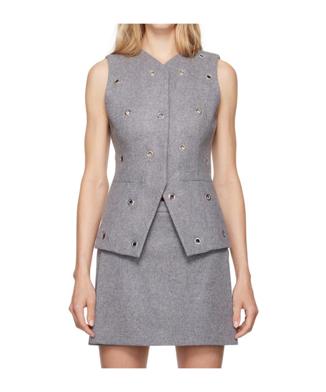 MSGM Eyelet-detail Vest In Gray Product Image