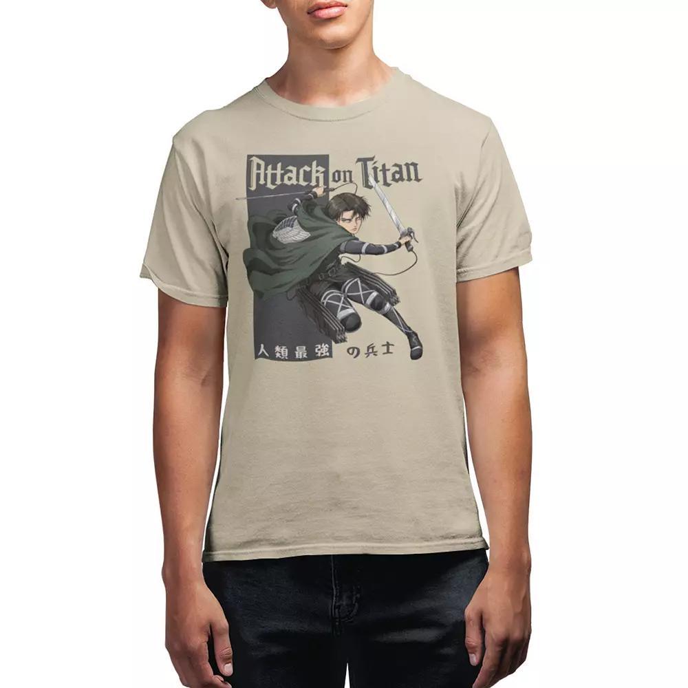 Men's Attack on Titan Humanity's Strongest Soldier Tee, Size: XL, Natural Product Image