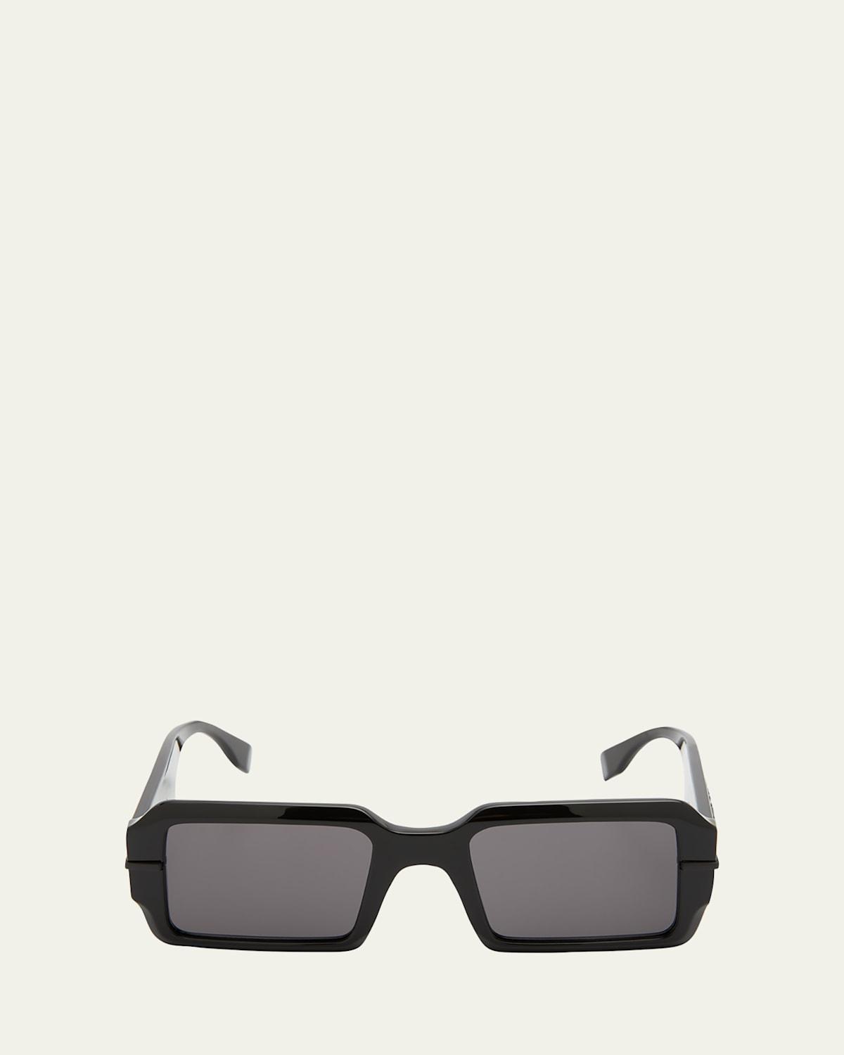 Mens Raised Logo Rectangle Sunglasses Product Image