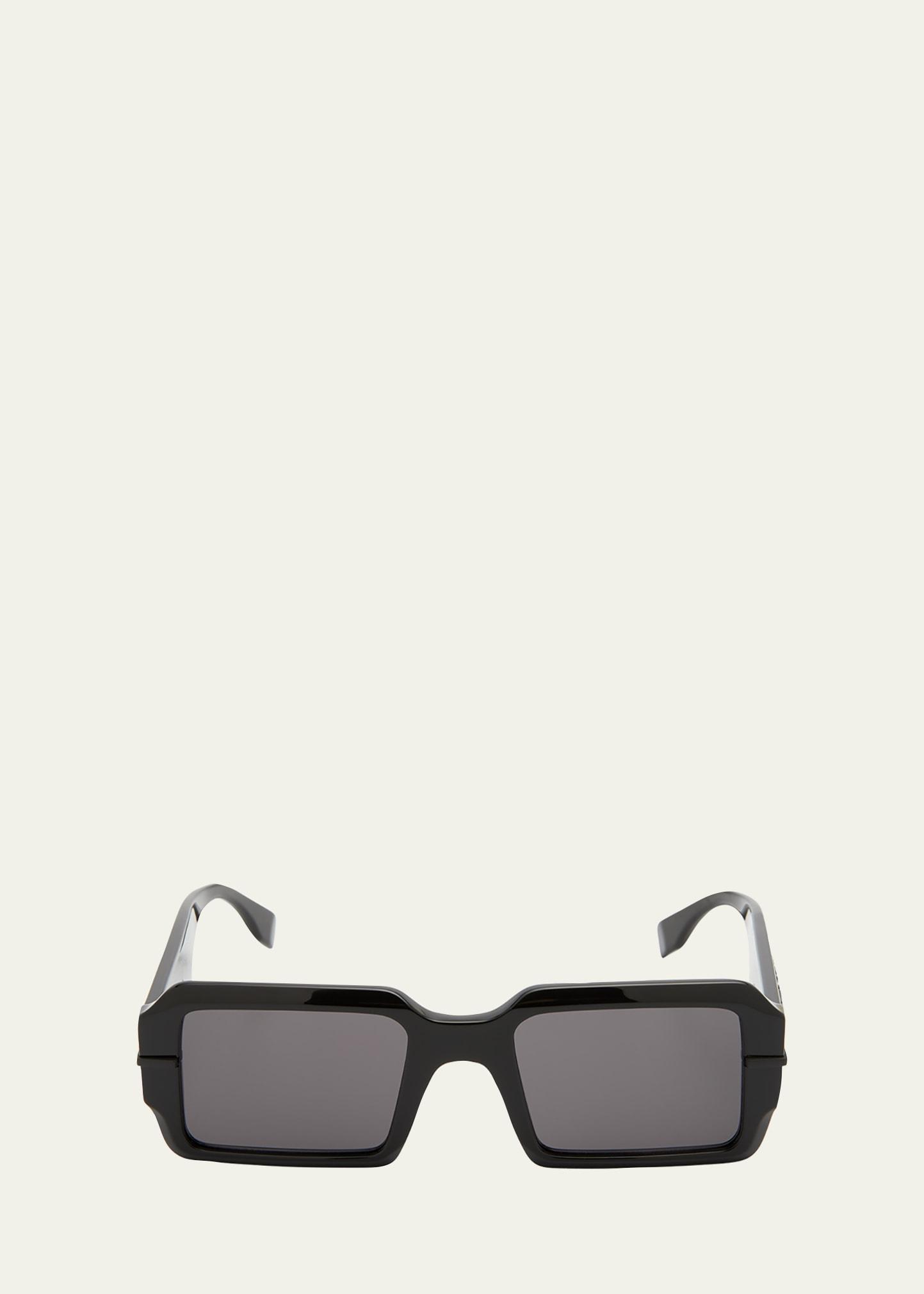 Mens Raised Logo Rectangle Sunglasses Product Image