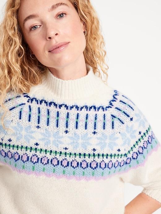 Holiday Print Mock-Neck Sweater Product Image
