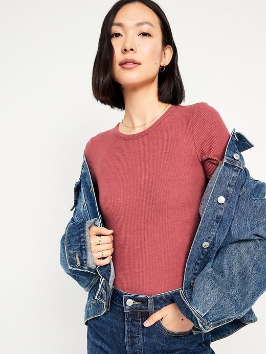 Plush-Knit Long-Sleeve T-Shirt Product Image
