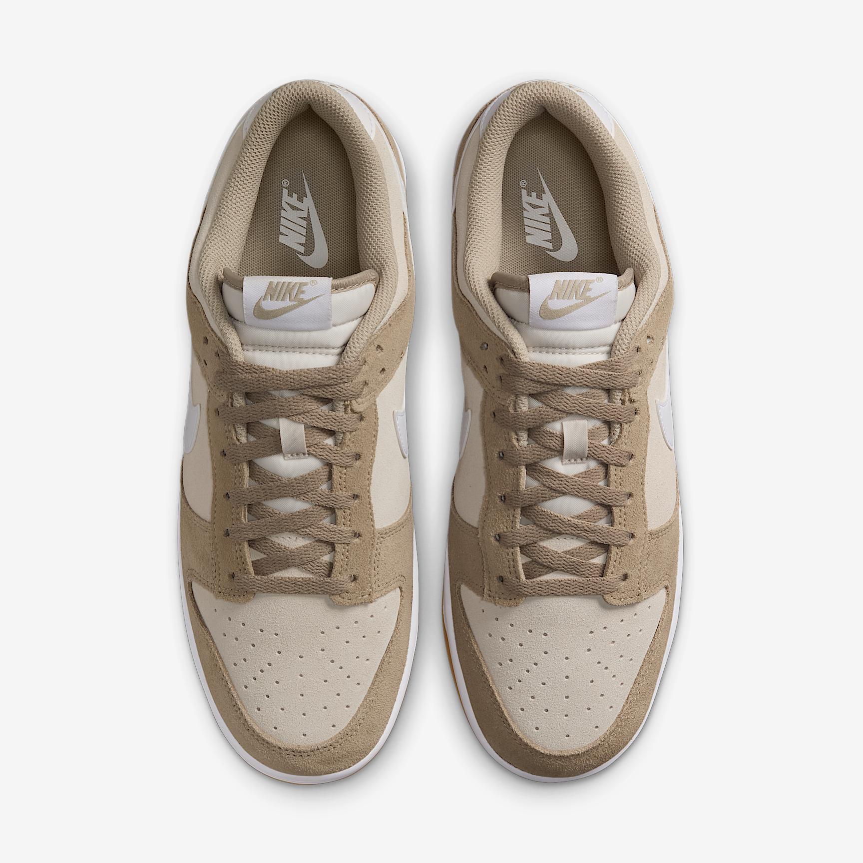Nike Mens Dunk Low Retro SE Casual Shoes in Pale Ivory/White/Light Orewood Brown Product Image