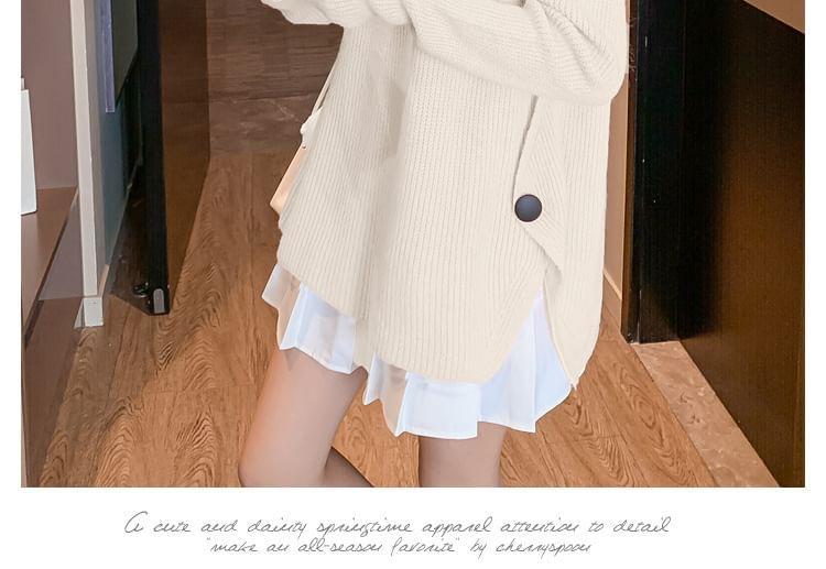 Maternity Mock Neck Plain Sweater Product Image