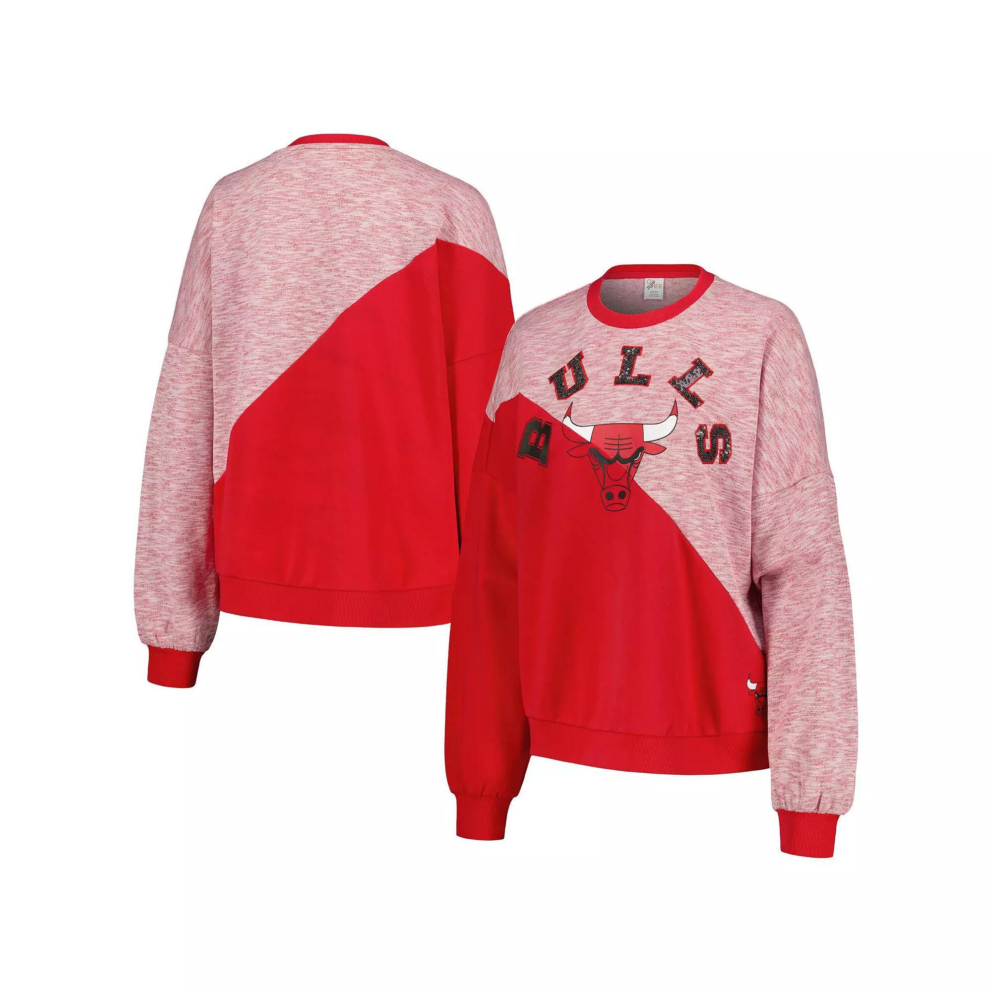 Women's G-III 4Her by Carl Banks Red Chicago Bulls Benches Split Pullover Sweatshirt, Size: XS Product Image