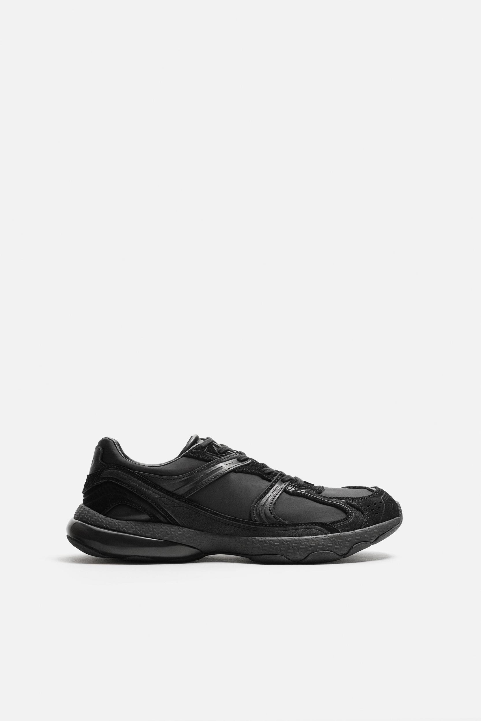 MONOCHROME LEATHER SNEAKERS Product Image