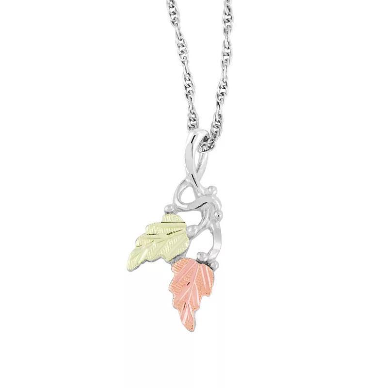 Black Hills Gold Tri-Tone Traditional Pendant Necklace in Sterling Silver, Women's, Size: 18" Product Image