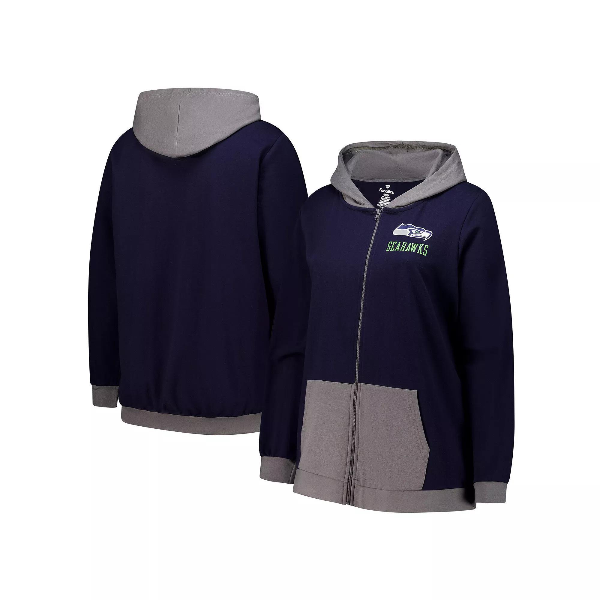 Women's Fanatics  College Navy Seattle Seahawks Hit It Full-Zip Hoodie, Size: 2XL, Team Product Image