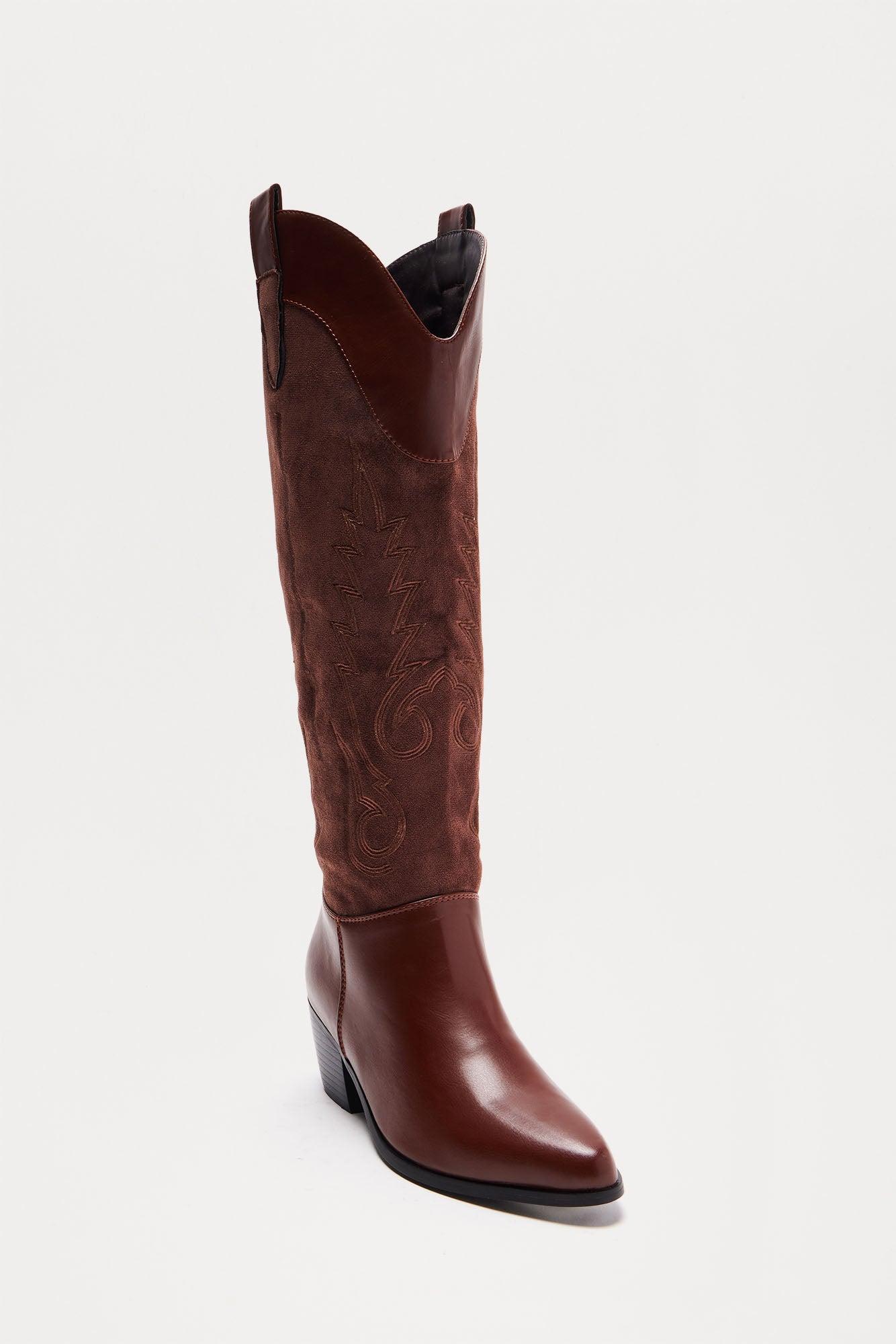 Blythe Cowboy Boots - Brown Product Image