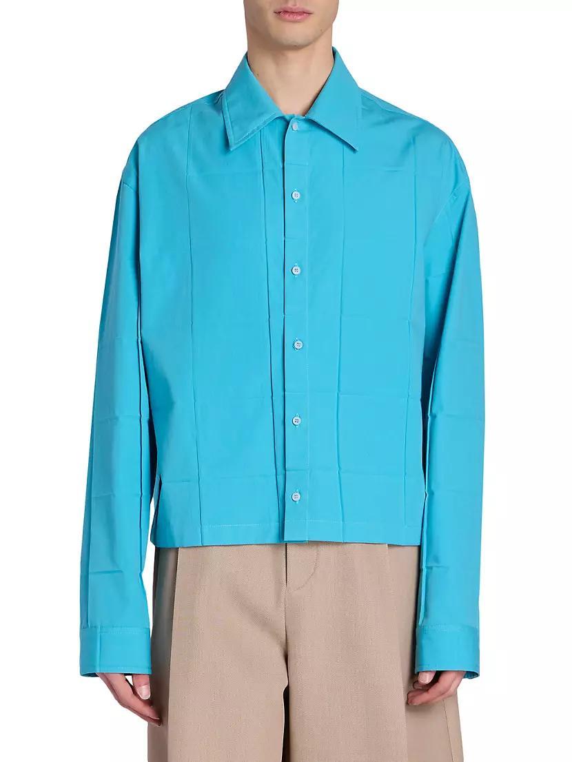 Cotton-Blend Button-Front Shirt Product Image