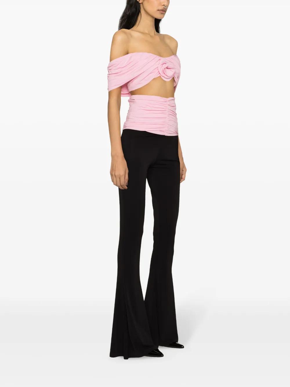 rose-appliqué ruched top Product Image