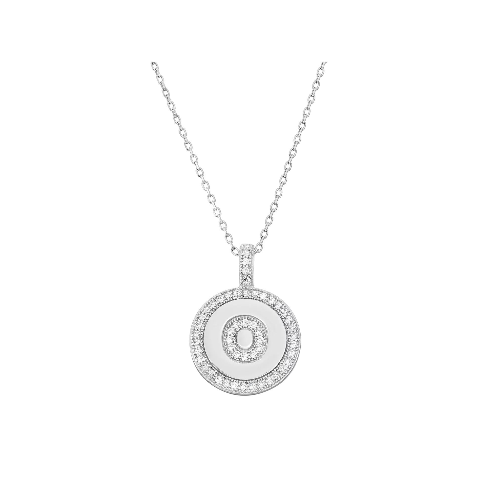 Sterling Silver Cubic Zirconia Initial Pendant Necklace, Women's, Size: 18" Product Image