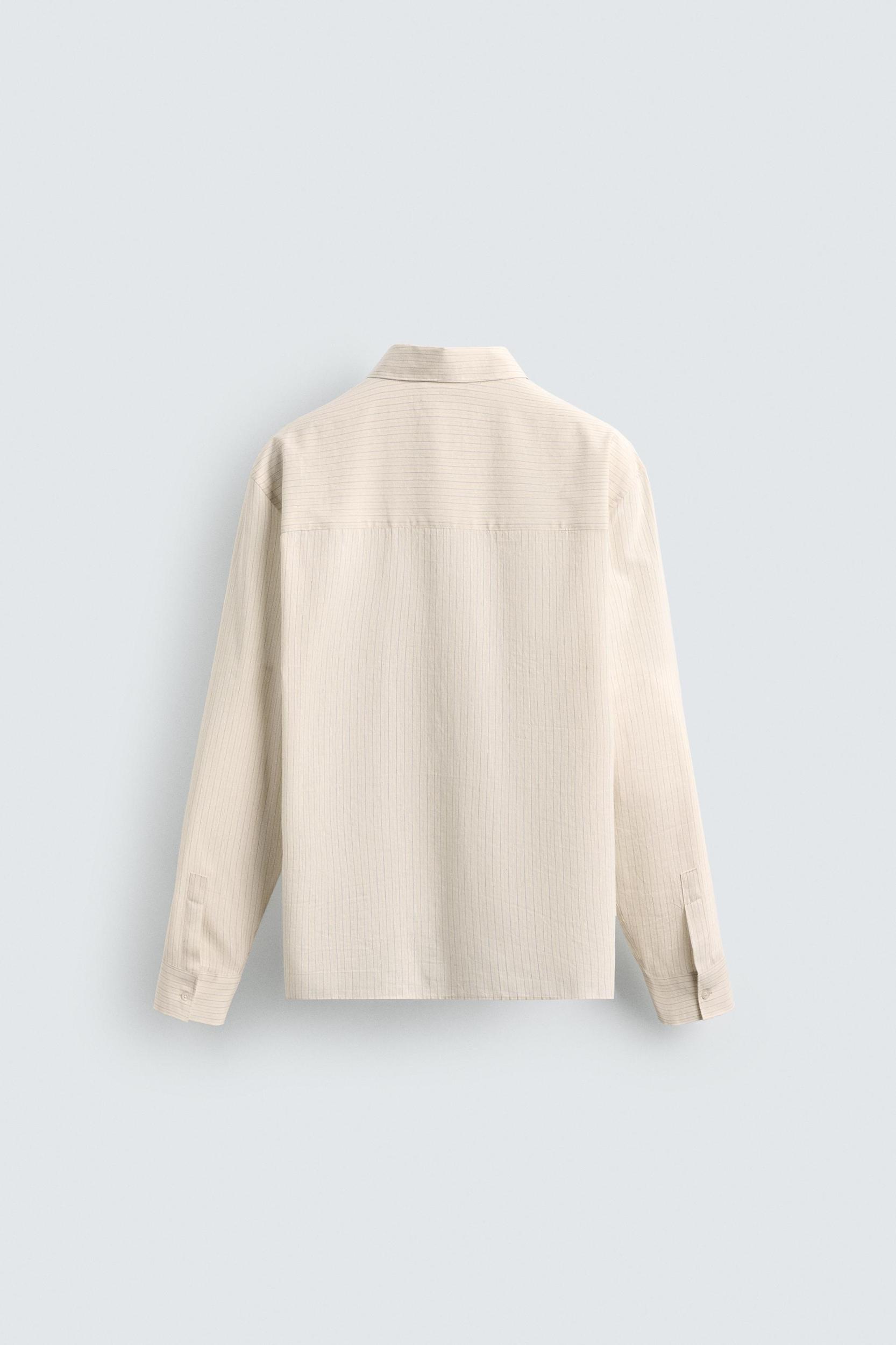 STRIPED COTTON VISCOSE SHIRT Product Image