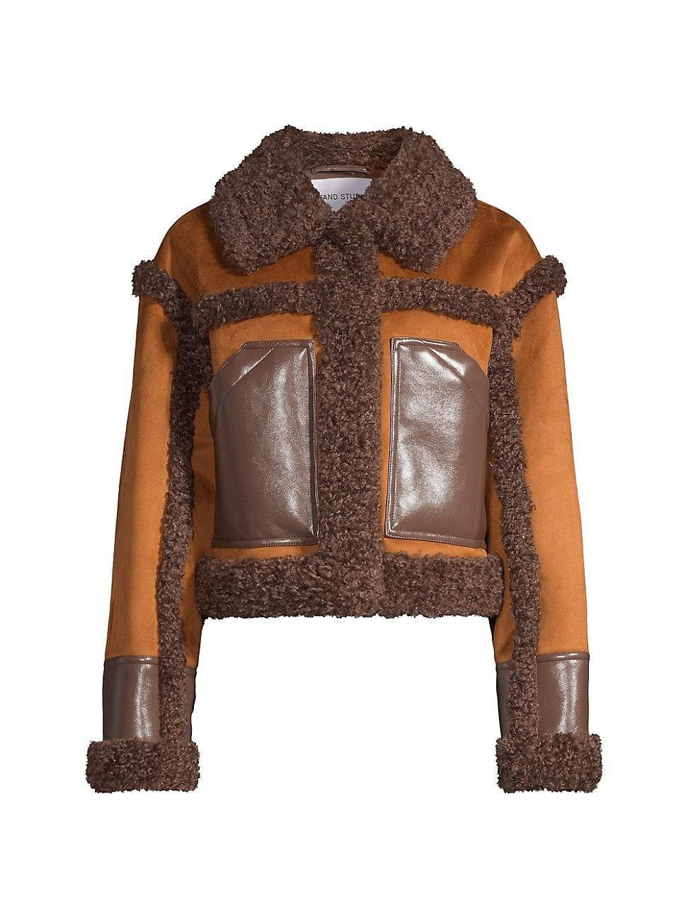 Womens Edith Faux Leather Jacket Product Image