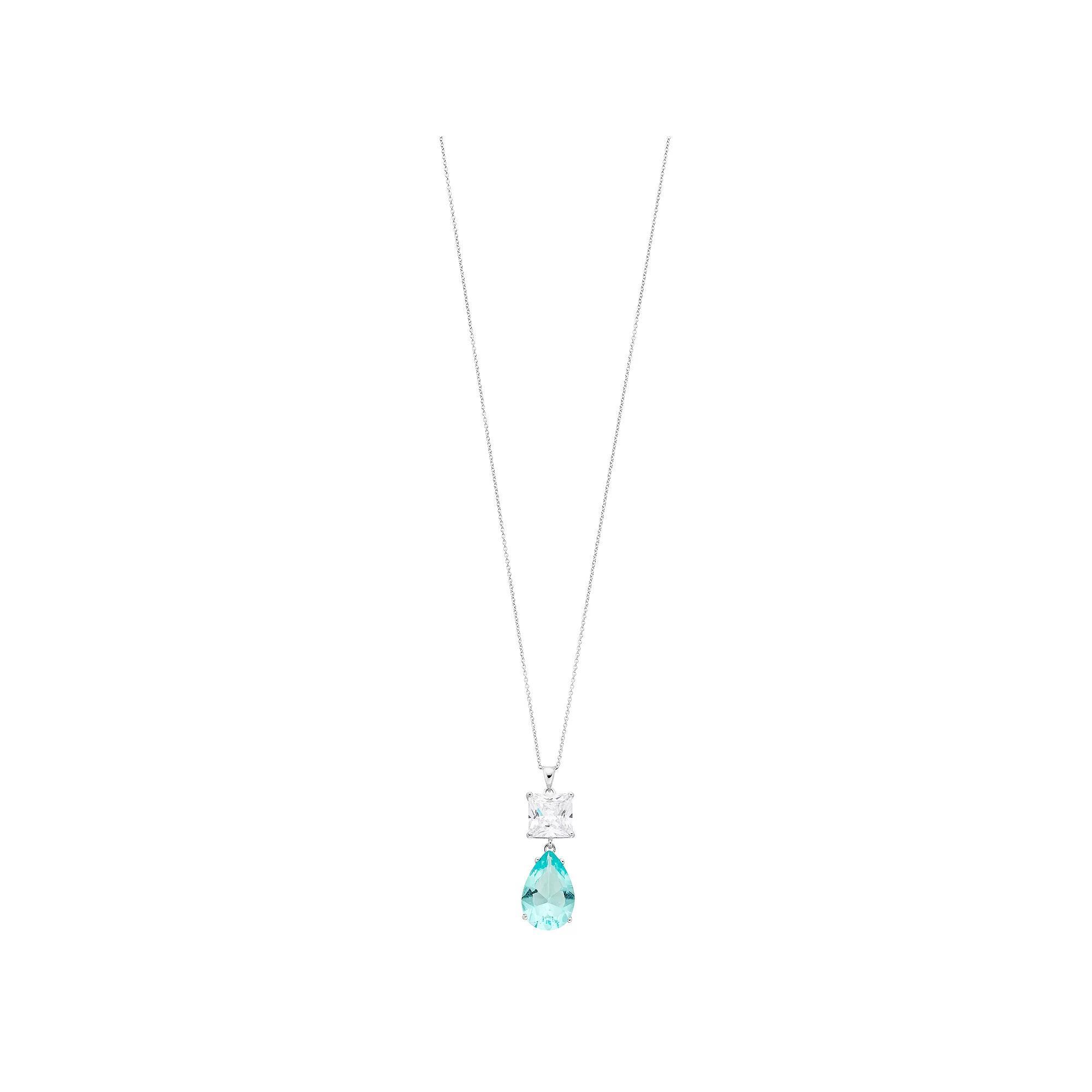 Rosabella Sterling Silver Blue & White Cubic Zirconia Pendant, Women's, Size: 18" Product Image