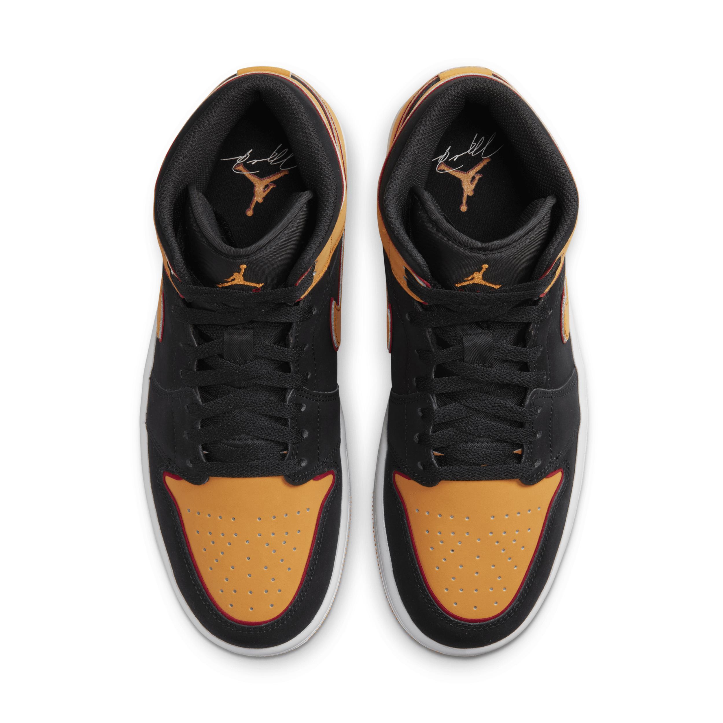 Jordan Mens AJ 1 MID SE V2 - Basketball Shoes Orange/Black/Red Product Image