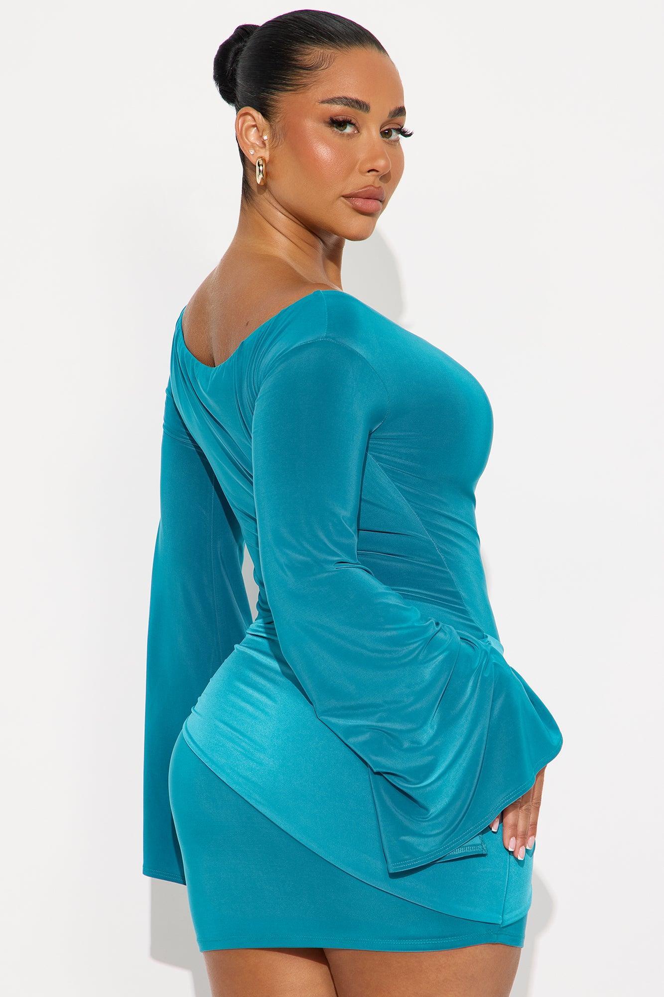 In My Layne Mini Dress - Teal Product Image