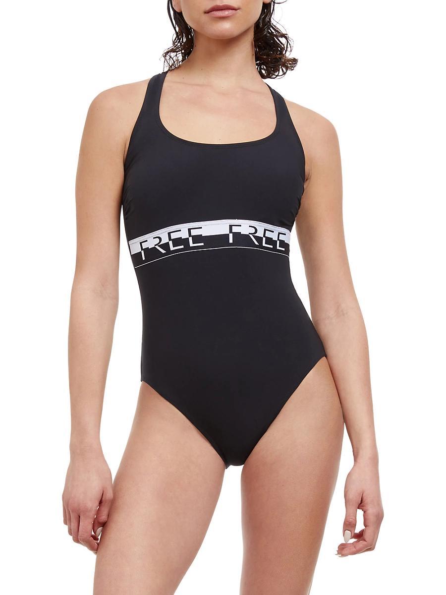 Womens Logo Waist One-Piece Swimsuit Product Image
