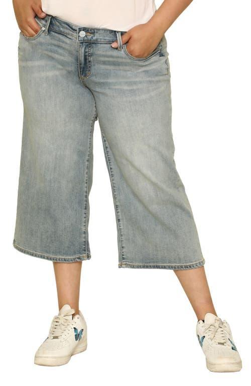 Womens Wide-Leg Cropped Jeans Product Image