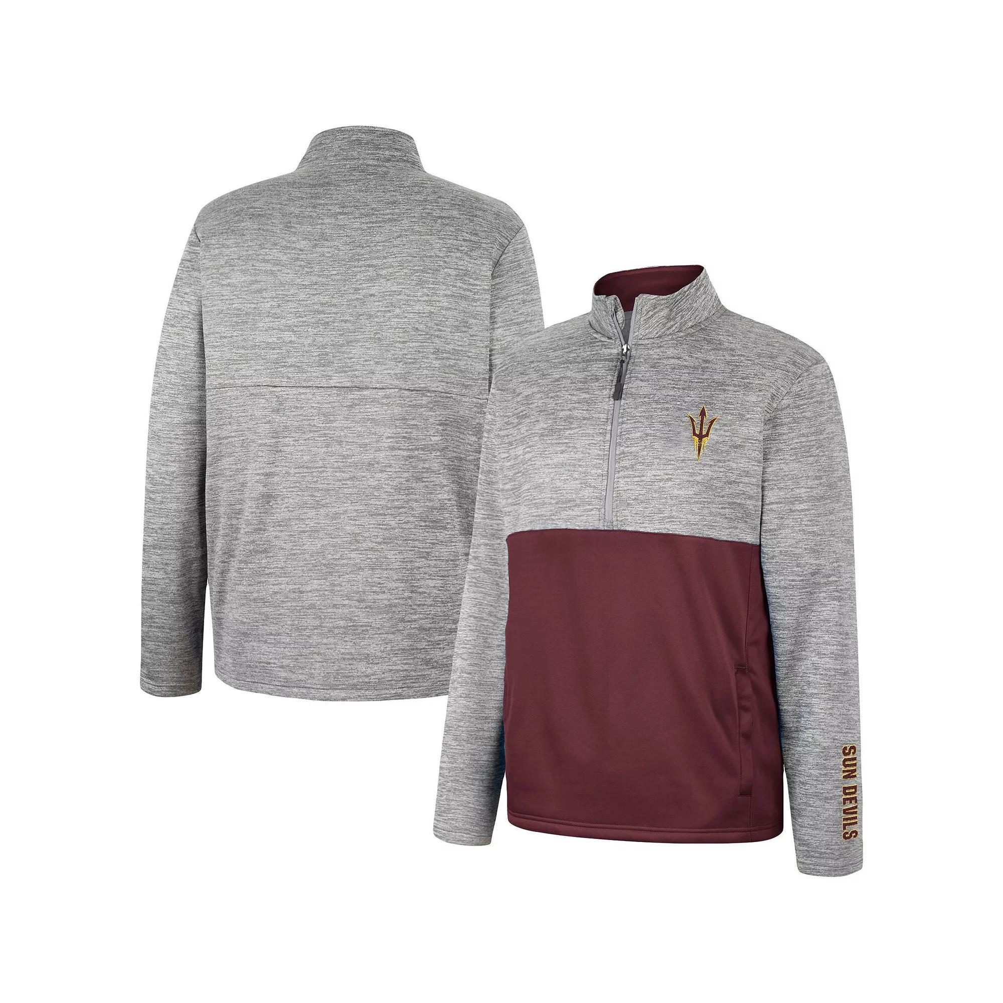 Men's Colosseum Heather Gray Oklahoma Sooners John Half-Zip Jacket, Size: Large, Grey Product Image