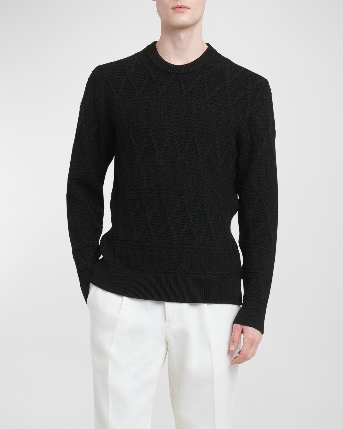 Men's Wool Jacquard Crewneck Sweater Product Image