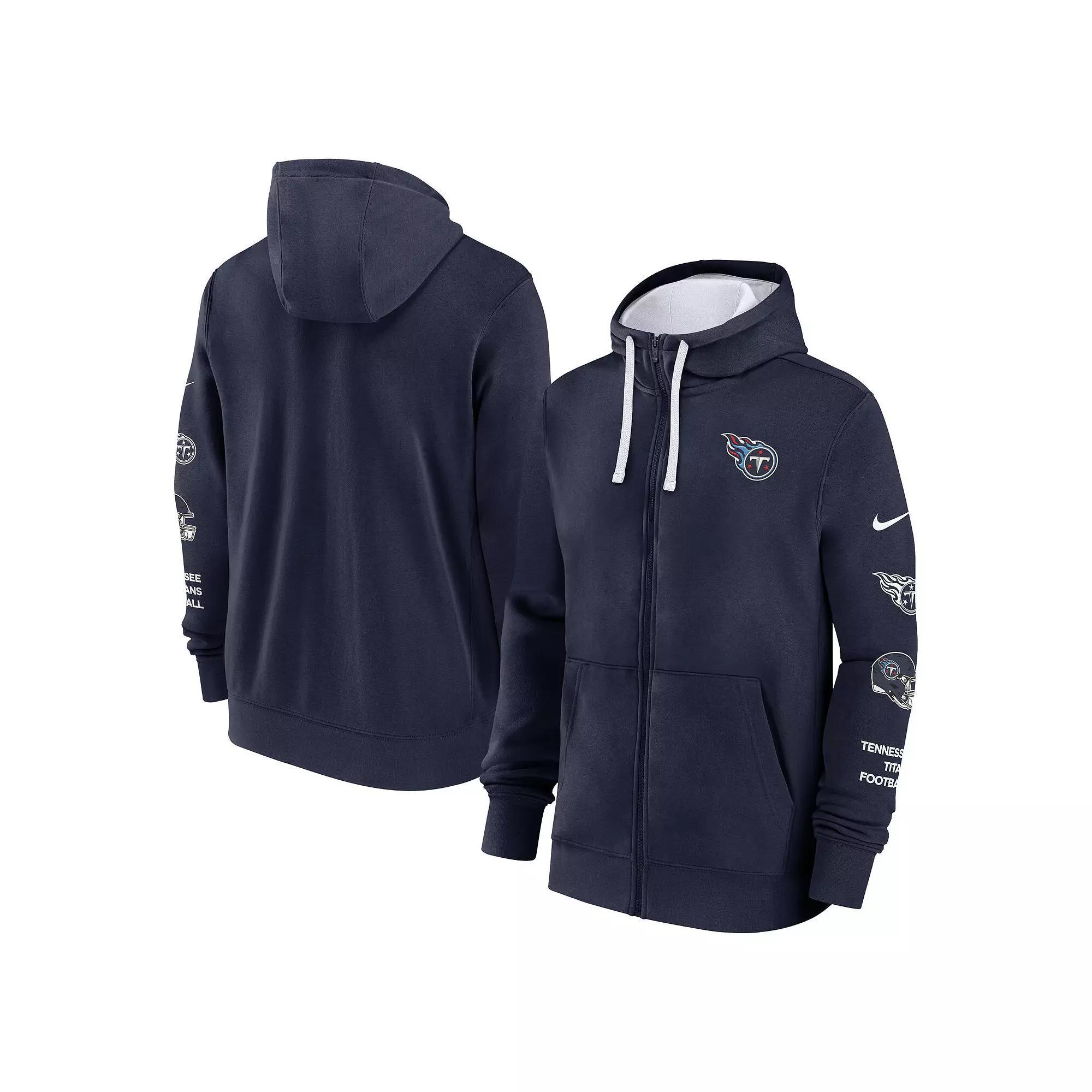 Men's Nike Navy Tennessee Titans Club Full-Zip Hoodie Jacket, Size: XL, Blue Product Image