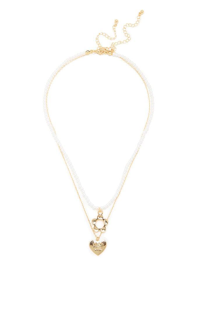 Juno Pearl Heart Layered Necklace Product Image
