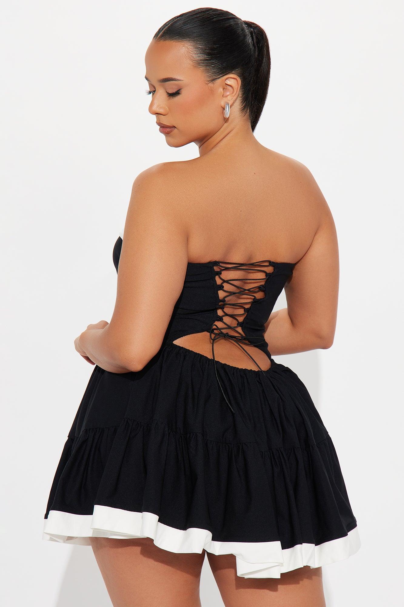 Check Mate Contrast Mini Dress - Black/combo Product Image