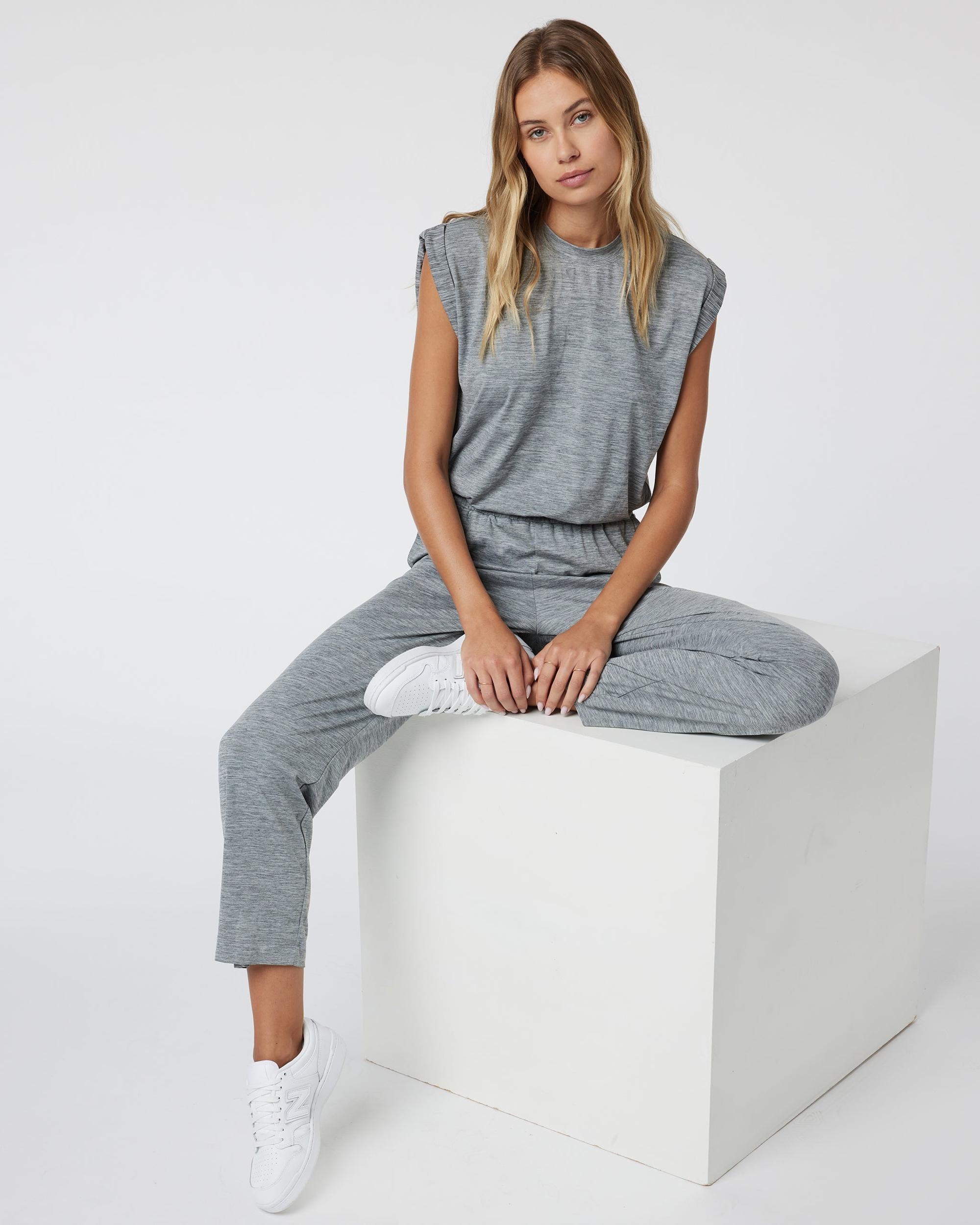Short Sleeve Lux Crew Jumpsuit Product Image