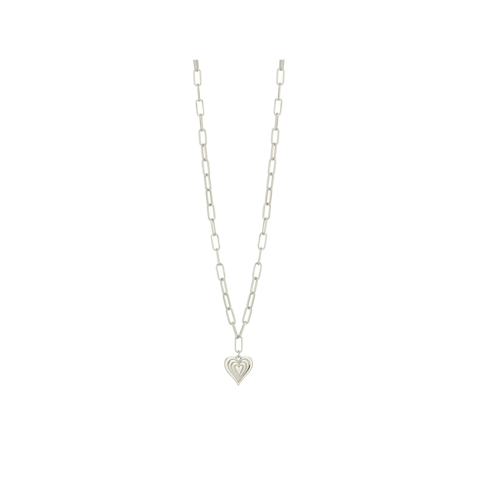 MC Collective Textured Heart Necklace, Women's, Size: 16", Silver Tone Product Image