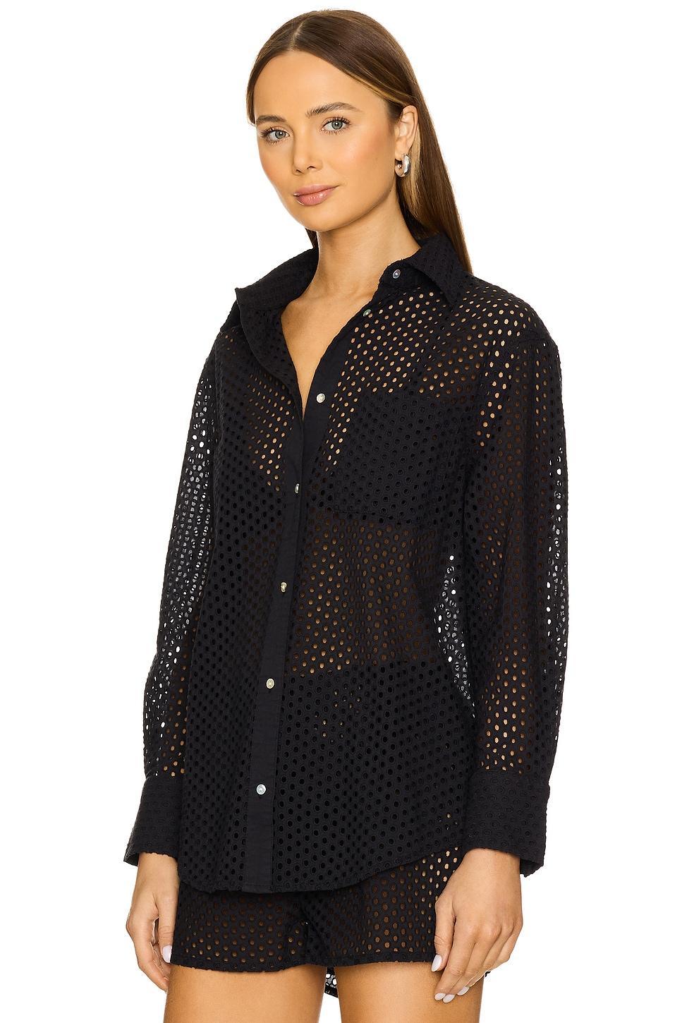 Bronte Button Down Top Solid & Striped Product Image