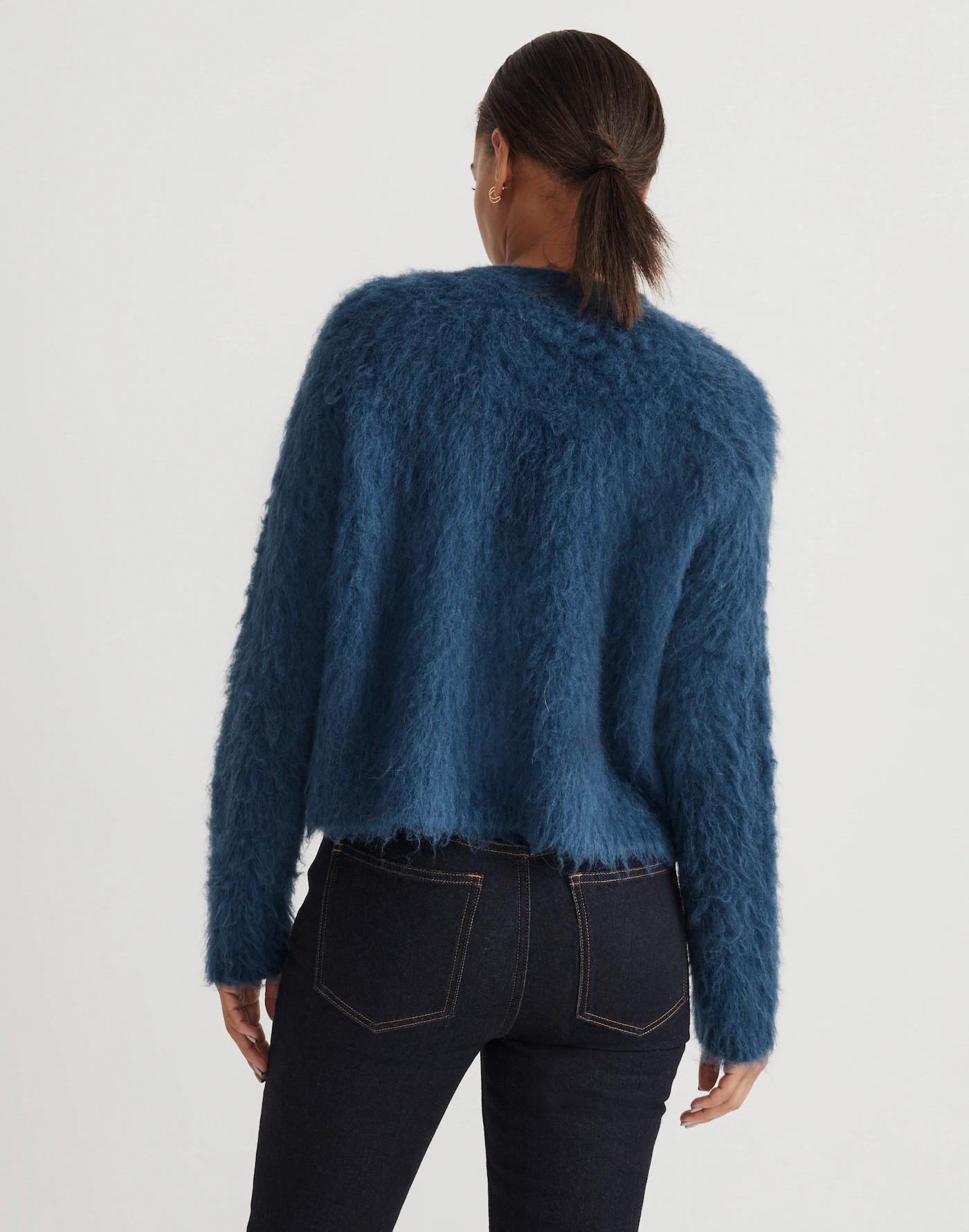 Brushed V-Neck Cardigan Sweater Product Image