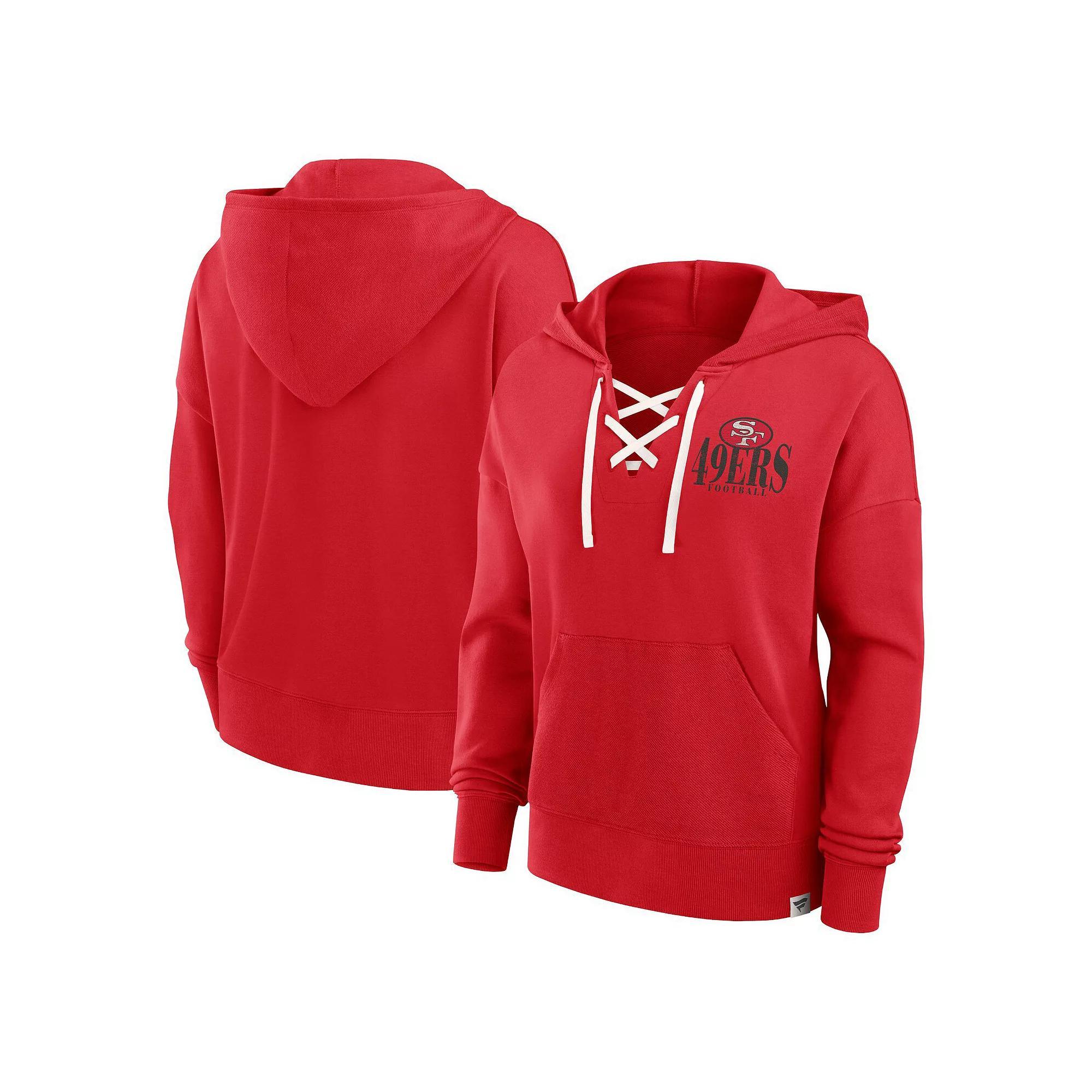 Women's Fanatics Scarlet San Francisco 49ers Blitz Left Lace-Up Pullover Hoodie, Size: Large, Red Product Image