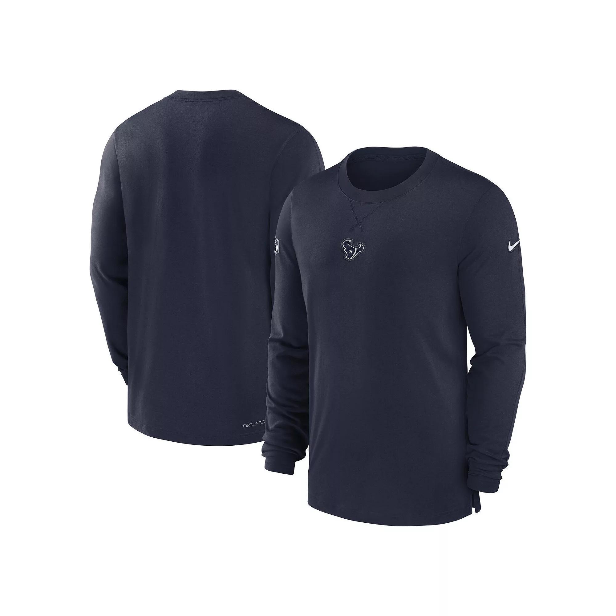 Men's Nike  Navy Houston Texans Player Long Sleeve Performance T-Shirt, Size: Medium, Blue Product Image