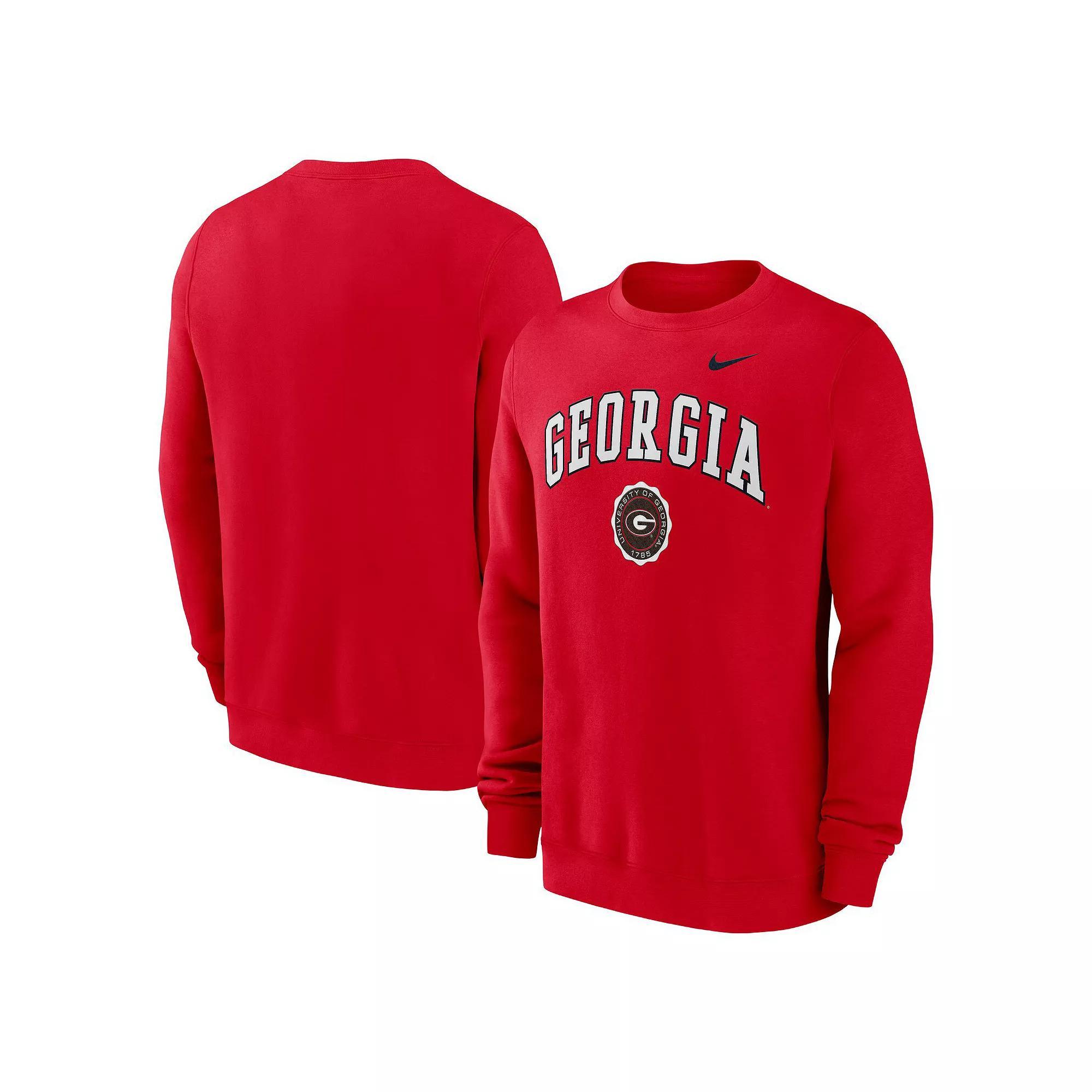 Men's Nike Red Georgia Bulldogs Arched Seal Pullover Sweatshirt, Size: 2XL Product Image