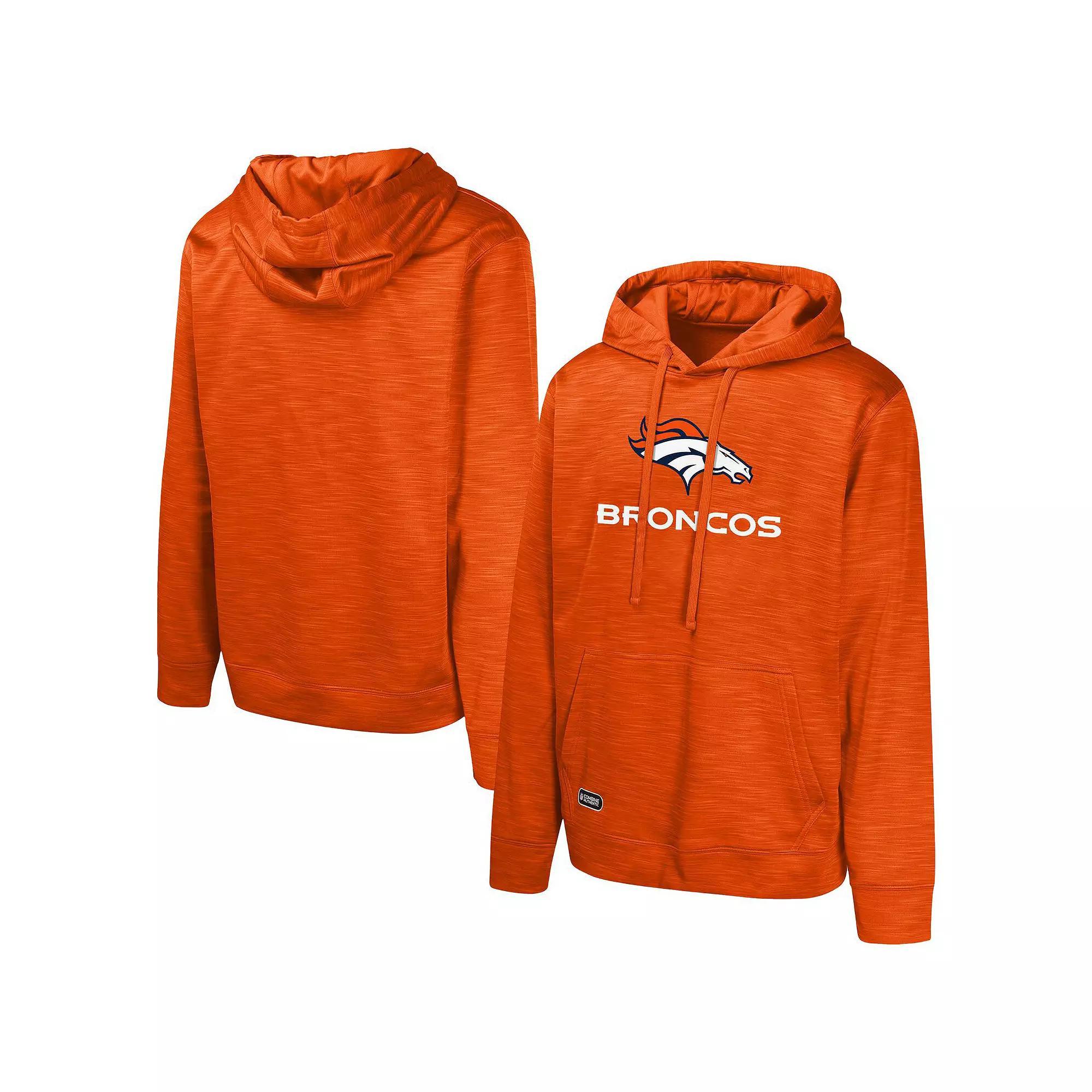 Men's Orange Denver Broncos Streak Fleece Pullover Hoodie, Size: Large Product Image