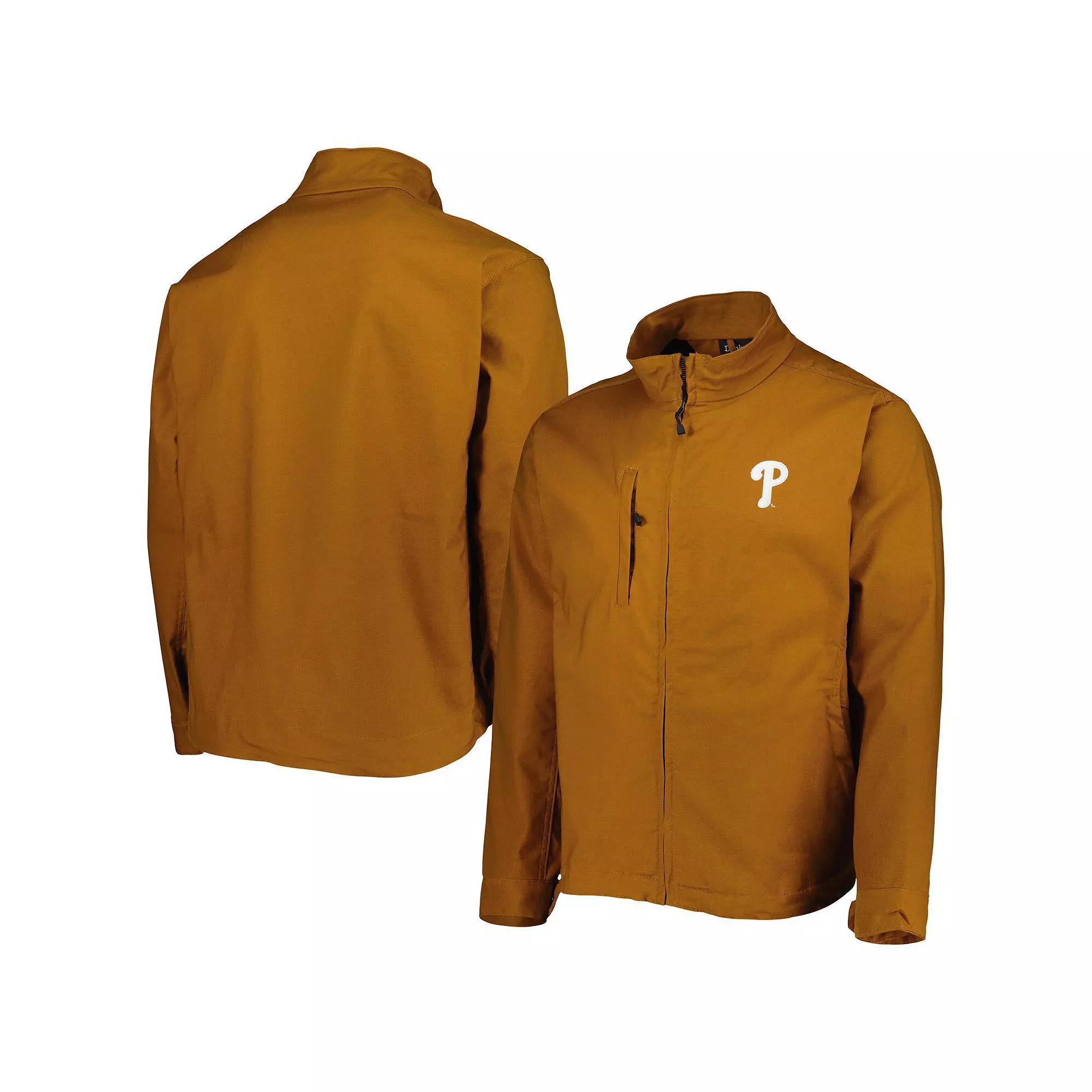 Men's Dunbrooke Tan Philadelphia Phillies Journey Tri-Blend Full-Zip Jacket, Size: Large, Team Product Image