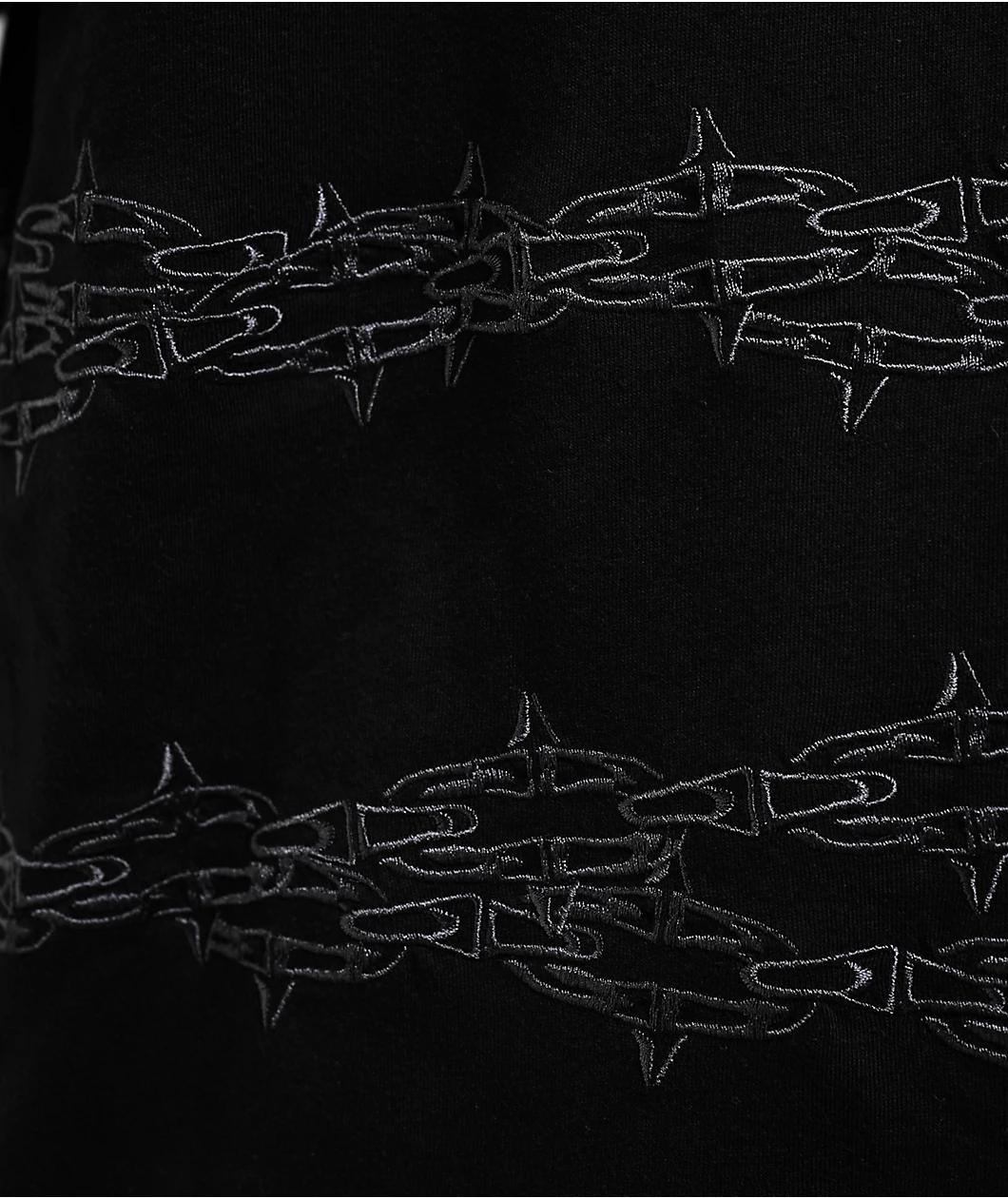 Lurking Class by Sketchy Tank Spiked Chain Black Knit T-Shirt Product Image