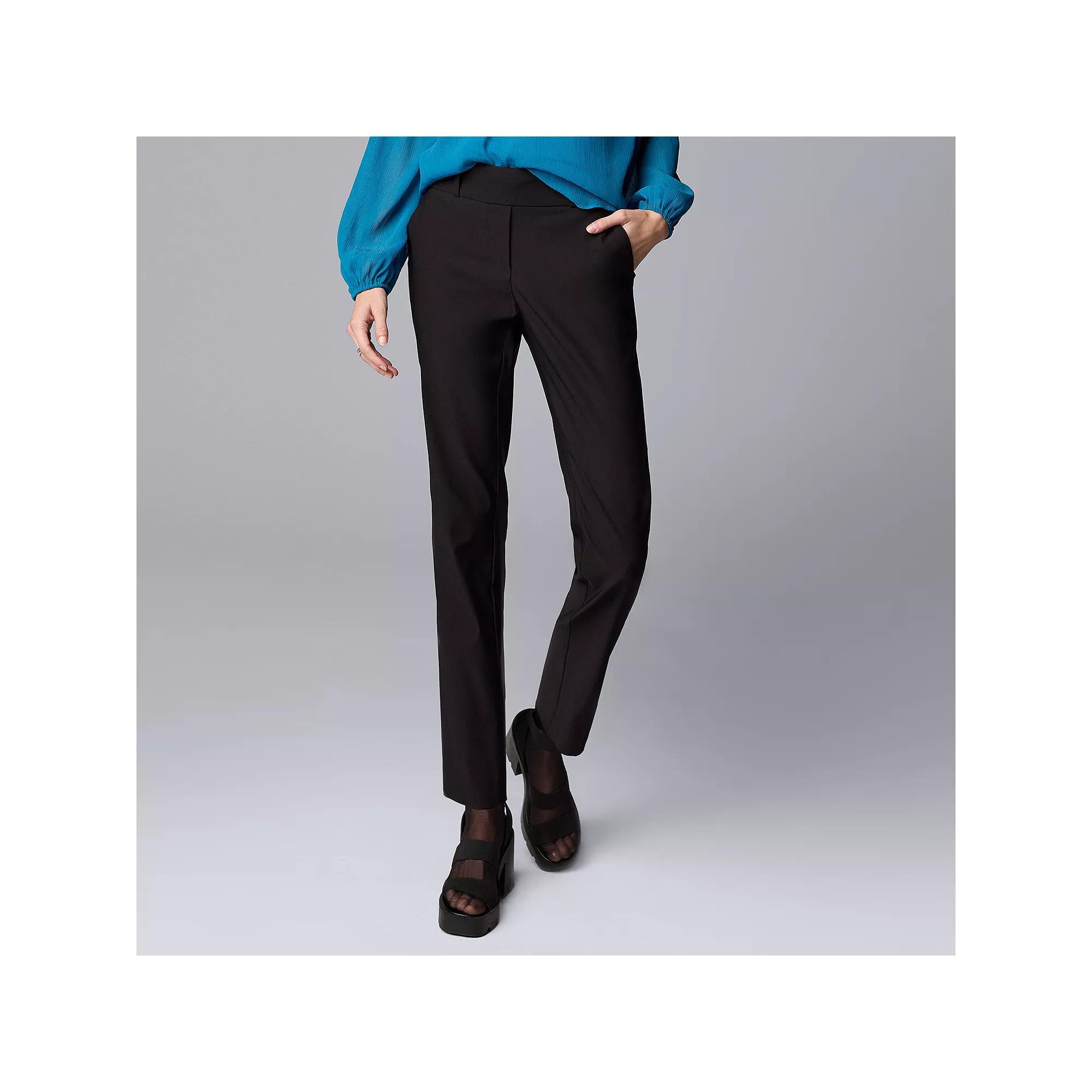 Women's Simply Vera Vera Wang Polished Twill Ankle Pants, Size: XS, Black Product Image